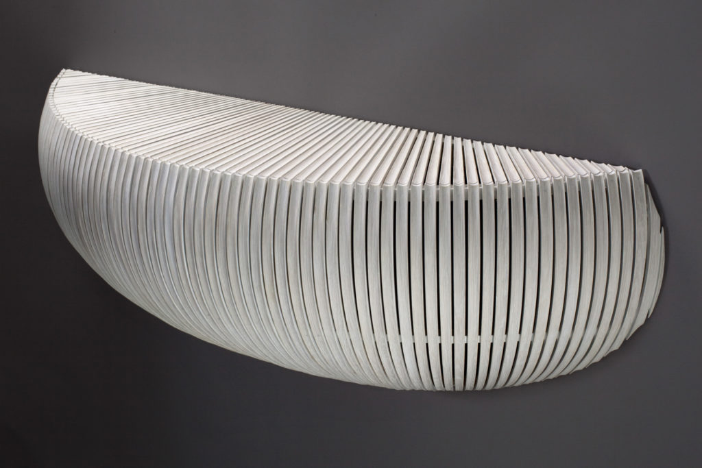 Comb III, 14” x 40” x 12”, Bleached White Oak, 2009 by Don Miller