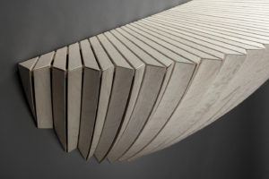 Comb VI, 12” x 40” x 12”, Bleached White Oak, 2013, detail by Don Miller