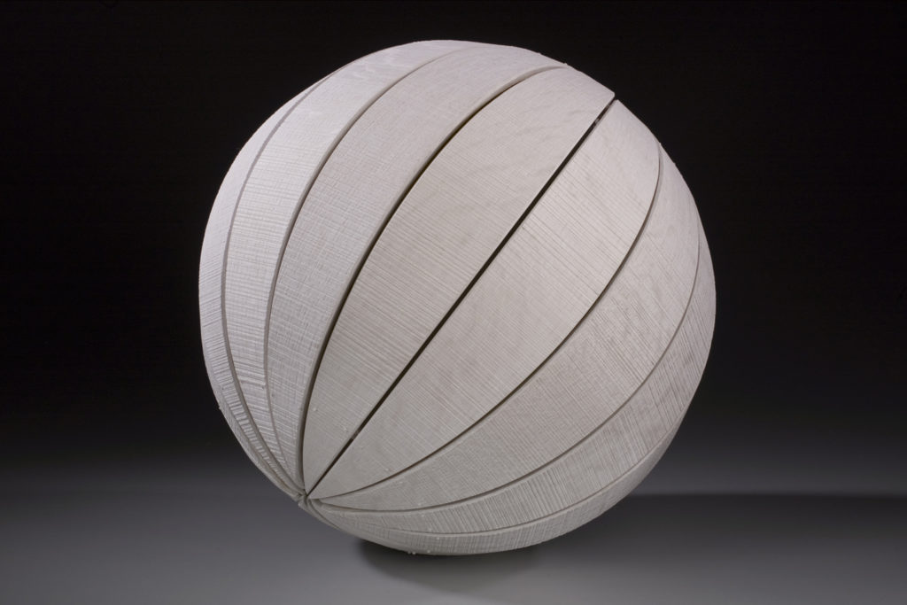 Sphere, 18” x 18” x 18”, Bleached White Oak, 2004 by Don Miller