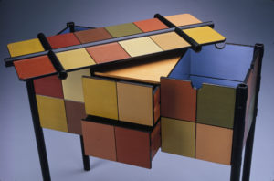 Tube Chest, 28” x 30” x 12”, Mahogany, Paint, 2001 by Don Miller
